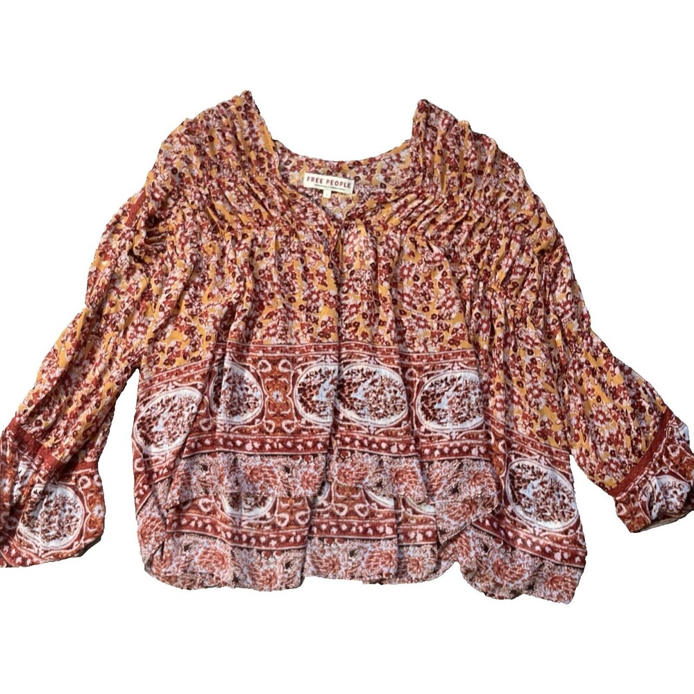 NWT Free People Large Lorriane Flowy Cropped Kimono Boho Floral Bell Sleeves